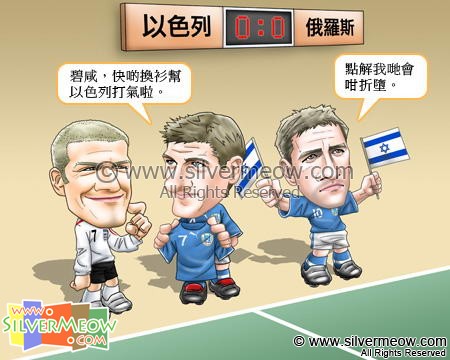 Football Comic Nov 07 - Israel, Please Help:David Beckham, Steven Gerrard, Michael Owen