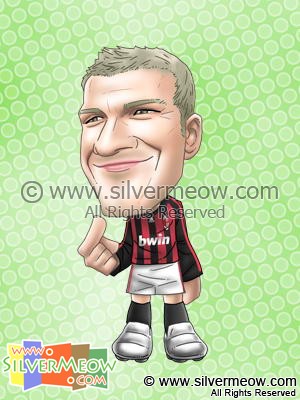 Soccer Player Caricature - David Beckham (AC Milan)