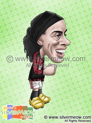 Soccer Player Caricature - Ronaldinho (AC Milan)