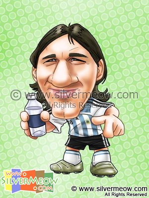 Soccer Player Caricature - Lionel Messi (Argentina)
