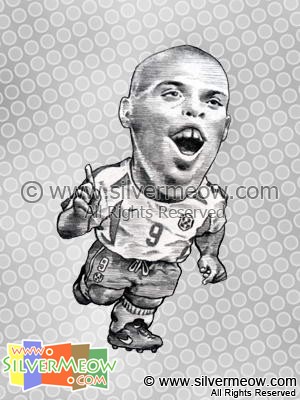 足球球星肖像漫畫 - 朗拿度 (巴西)