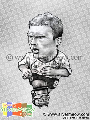 足球球星肖像漫画 - 斯科尔斯 (英格兰)