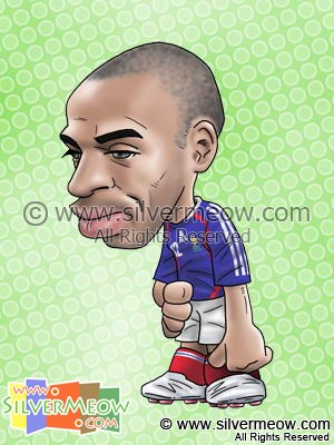 足球球星肖像漫画 - 亨利 (法国)