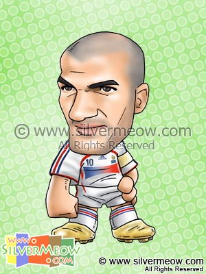 足球球星肖像漫畫 - 施丹 (法國)