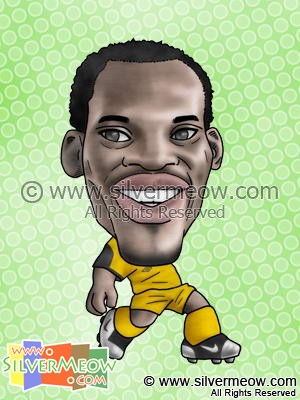 足球球星肖像漫画 - 埃辛 (加纳)