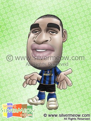 足球球星肖像漫画 - 阿德里亚诺 (国际米兰)