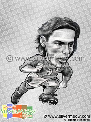 Soccer Player Caricature - Filippo Inzaghi (Italy)