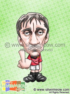 Soccer Player Caricature - Gary Neville (Manchester United)