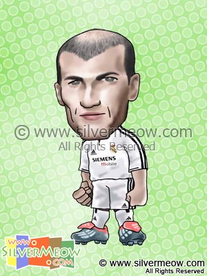 足球球星肖像漫畫 - 施丹 (皇家馬德里)