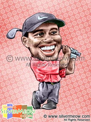 Sport Caricatures - Tiger Woods (Golf)